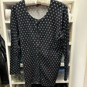 Merona Black and White Polka Dot Cardigan